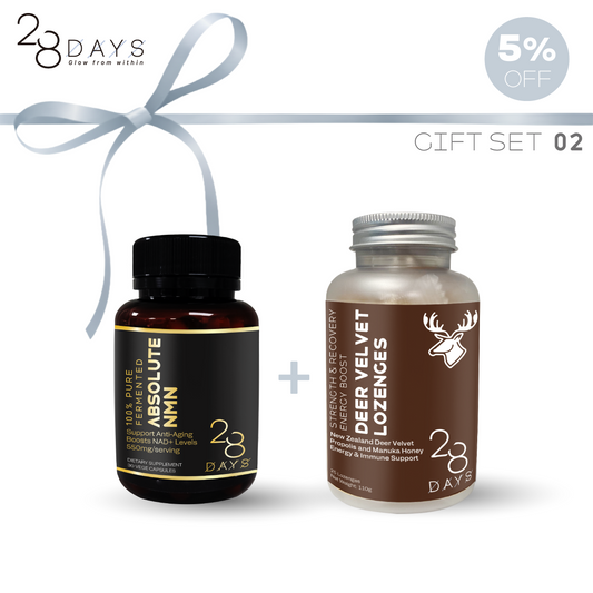 [GIFT SET 02. 5%추가할인]100% 순수 앱솔루트 NMN + 녹용 에너지 부스트 로젠지(25ea) 선물세트